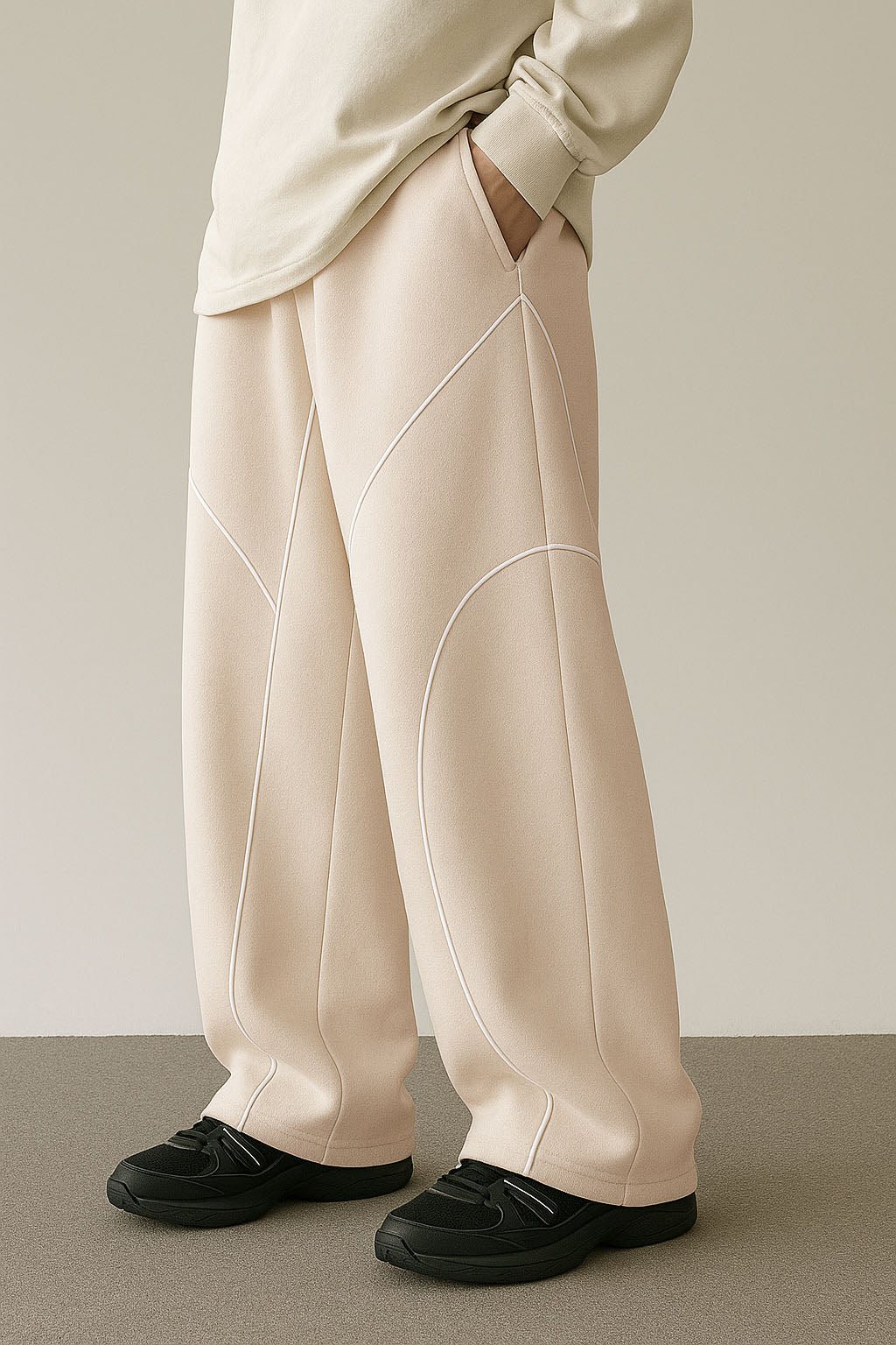 Contrast Curve Baggy Joggers